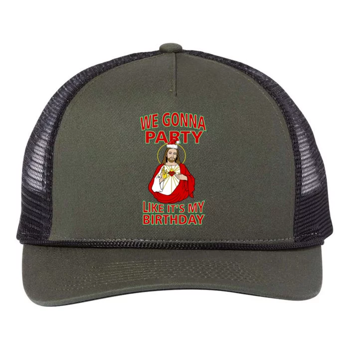 Gonna Party Like It's My Birthday Jesus Retro Rope Trucker Hat Cap