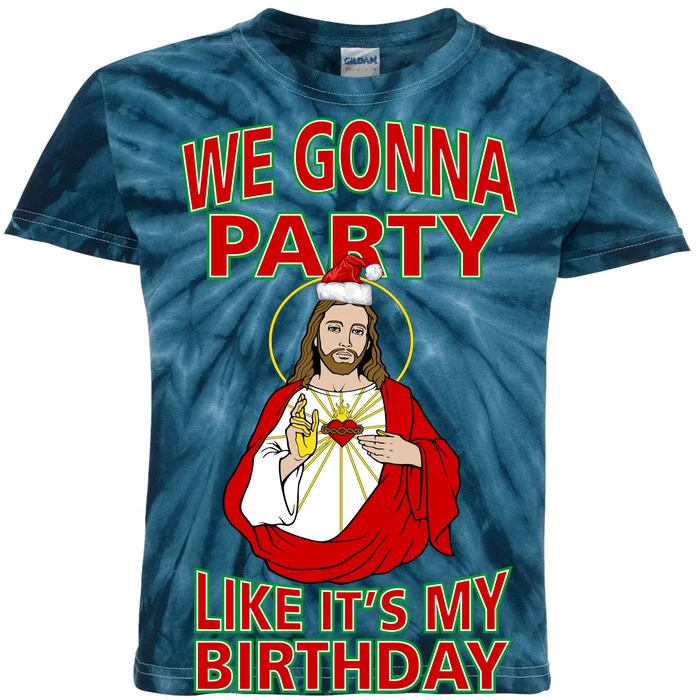 Gonna Party Like It's My Birthday Jesus Kids Tie-Dye T-Shirt