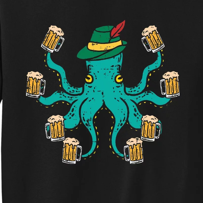 German Octopus Oktoberfest Funny Bavarian Festival Women Tall Sweatshirt