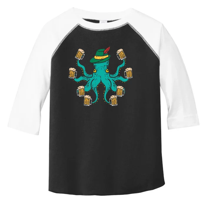 German Octopus Oktoberfest Funny Bavarian Festival Women Toddler Fine Jersey T-Shirt