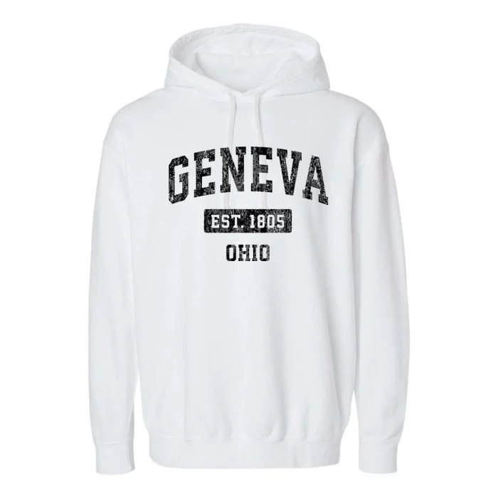 Geneva Ohio Oh Vintage Sports Garment-Dyed Fleece Hoodie