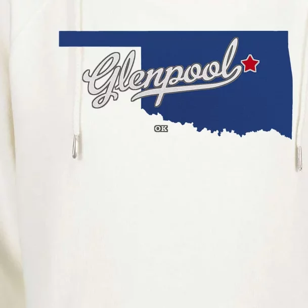 Glenpool Oklahoma Ok Map Womens Funnel Neck Pullover Hood