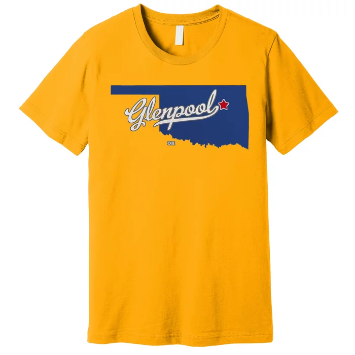 Glenpool Oklahoma Ok Map Premium T-Shirt