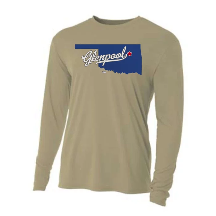 Glenpool Oklahoma Ok Map Cooling Performance Long Sleeve Crew