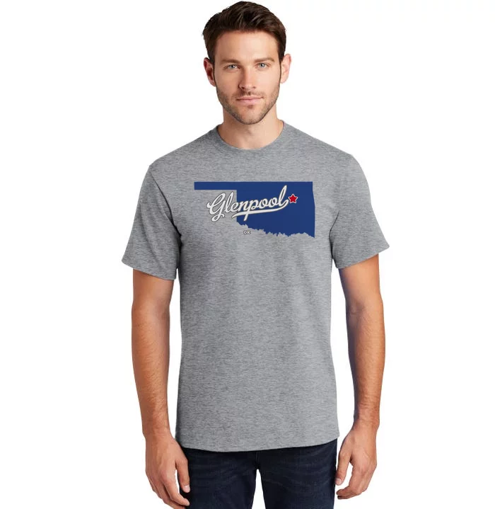 Glenpool Oklahoma Ok Map Tall T-Shirt