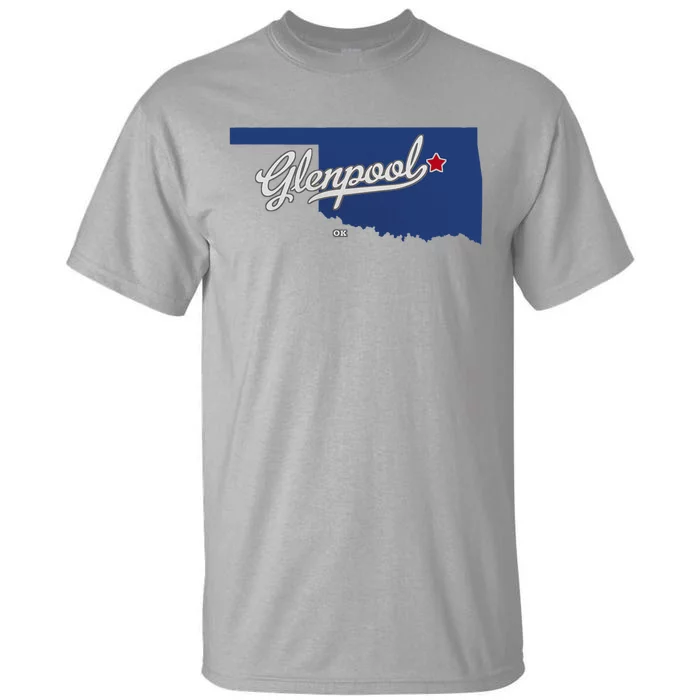 Glenpool Oklahoma Ok Map Tall T-Shirt