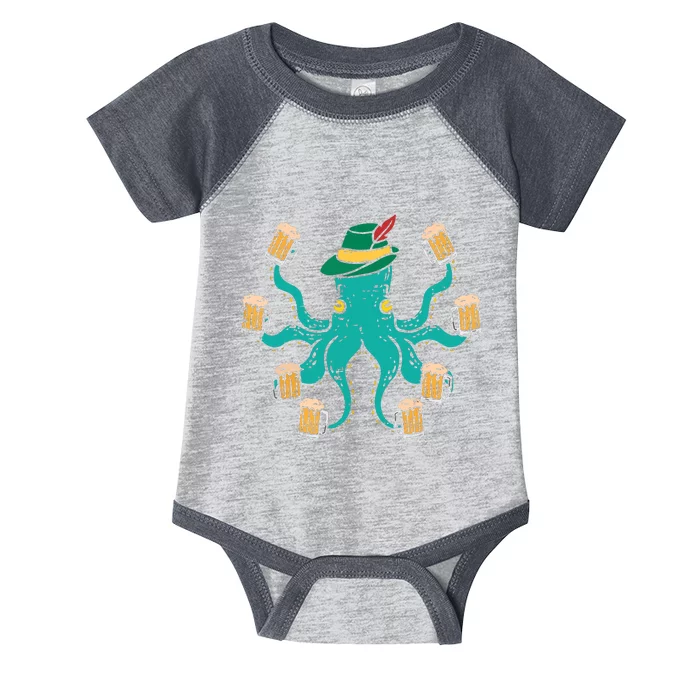 German Octopus Oktoberfest Funny Bavarian Festival Infant Baby Jersey Bodysuit