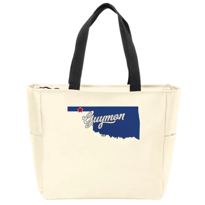 Guymon Oklahoma Ok Map Zip Tote Bag