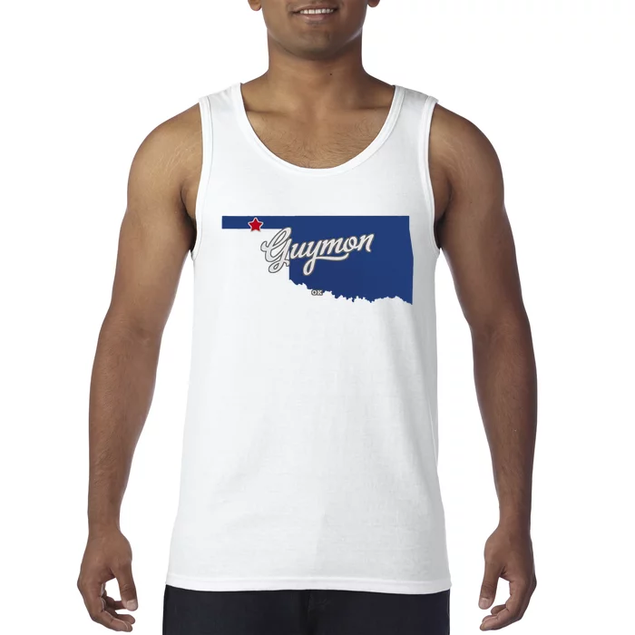 Guymon Oklahoma Ok Map Tank Top