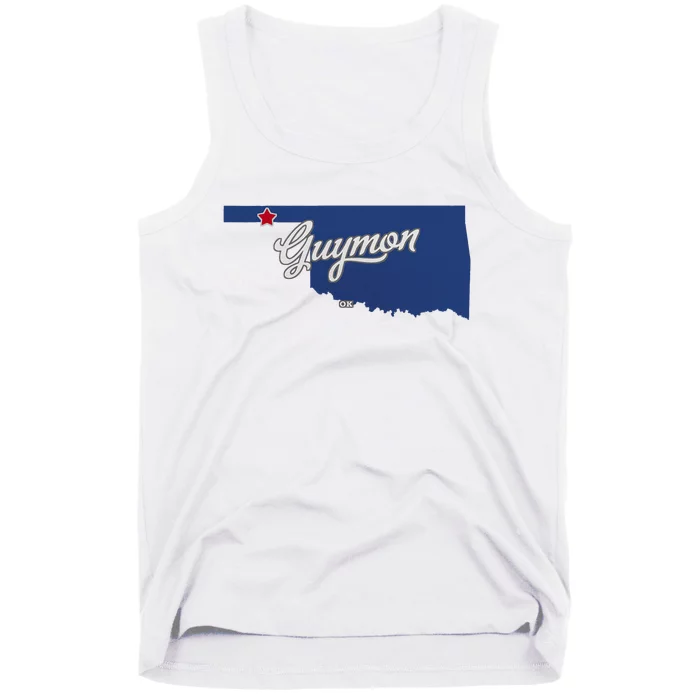 Guymon Oklahoma Ok Map Tank Top