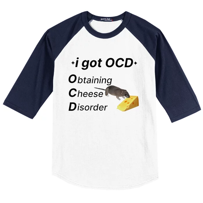 Gotfunny Ocd Obtaining Cheese Disorder Baseball Sleeve Shirt