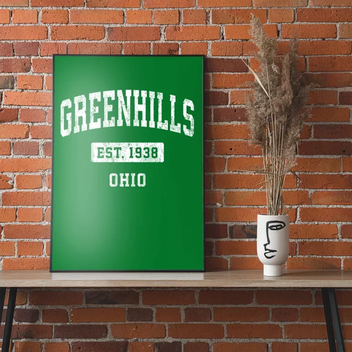 Greenhills Ohio Oh Vintage Sports Established Poster