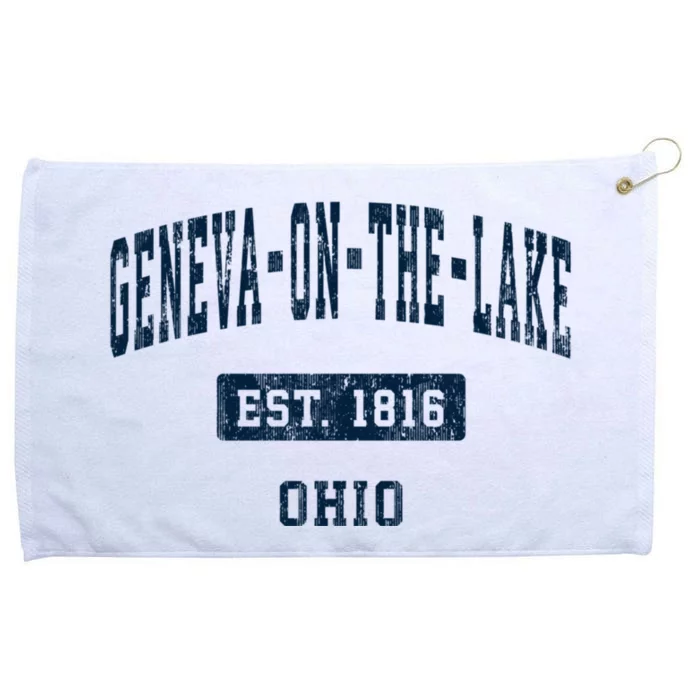 Genevaonthelake Ohio Oh Vintage Sports Established Grommeted Golf Towel