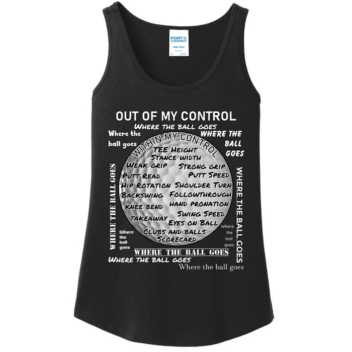 Golf Out Of My Control Ladies Essential Tank