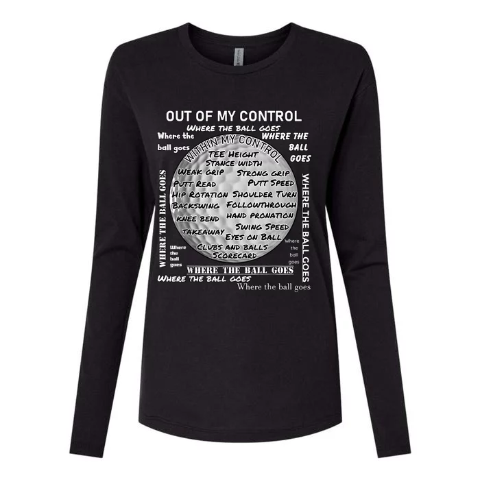 Golf Out Of My Control Womens Cotton Relaxed Long Sleeve T-Shirt