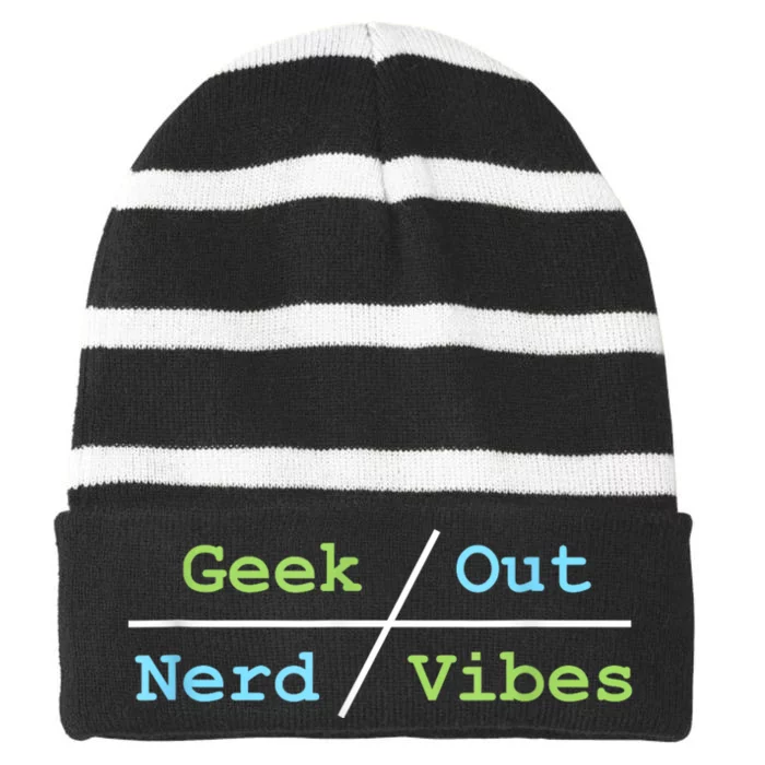 Geek Out On Nerd Vibes Striped Beanie with Solid Band