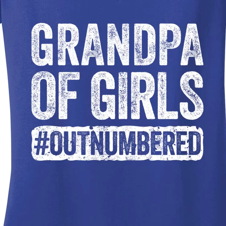 Grandpa Of Outnumbered Great Gift Fathers Day Gift Great Gift Women's V-Neck T-Shirt