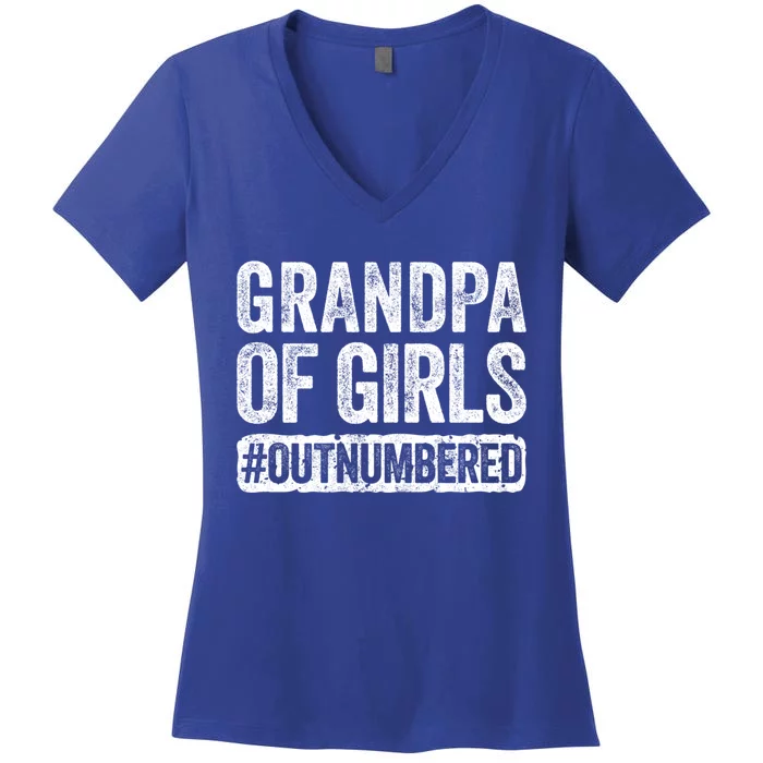 Grandpa Of Outnumbered Great Gift Fathers Day Gift Great Gift Women's V-Neck T-Shirt