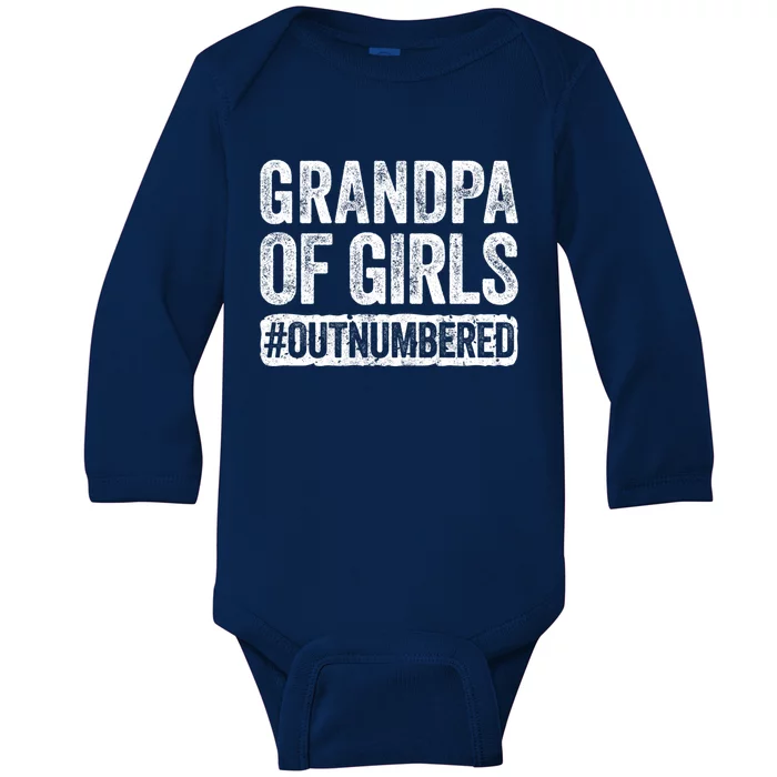 Grandpa Of Outnumbered Great Gift Fathers Day Gift Great Gift Baby Long Sleeve Bodysuit