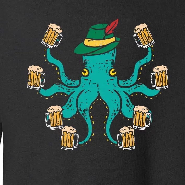 German Octopus Oktoberfest Funny Bavarian Festival Toddler Sweatshirt