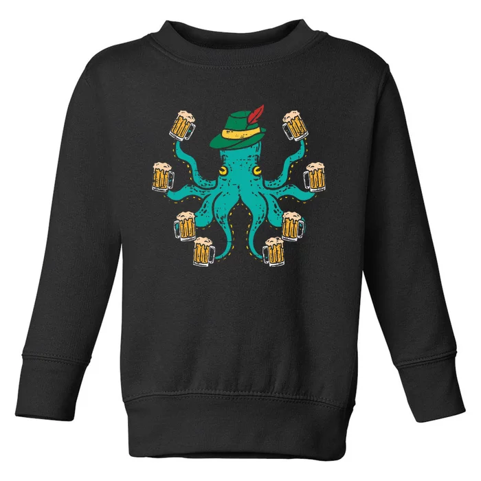 German Octopus Oktoberfest Funny Bavarian Festival Toddler Sweatshirt