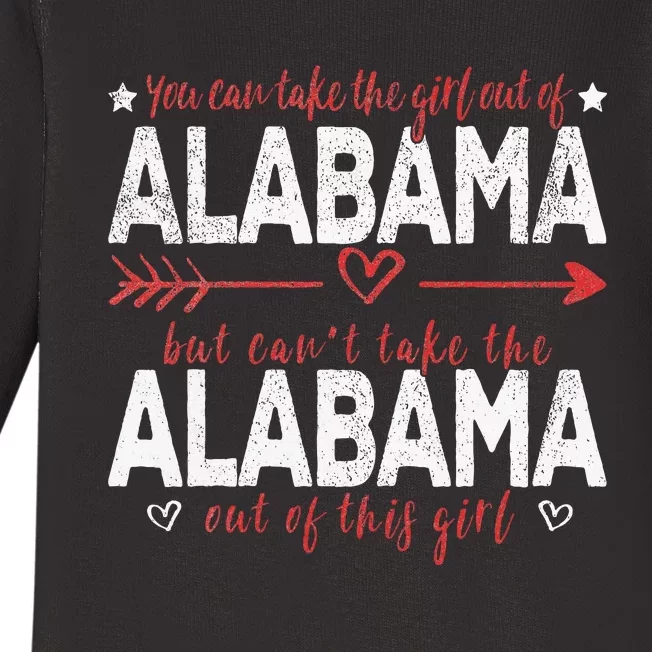 Girl Out Of Alabama Hometown Home Alabama Baby Long Sleeve Bodysuit