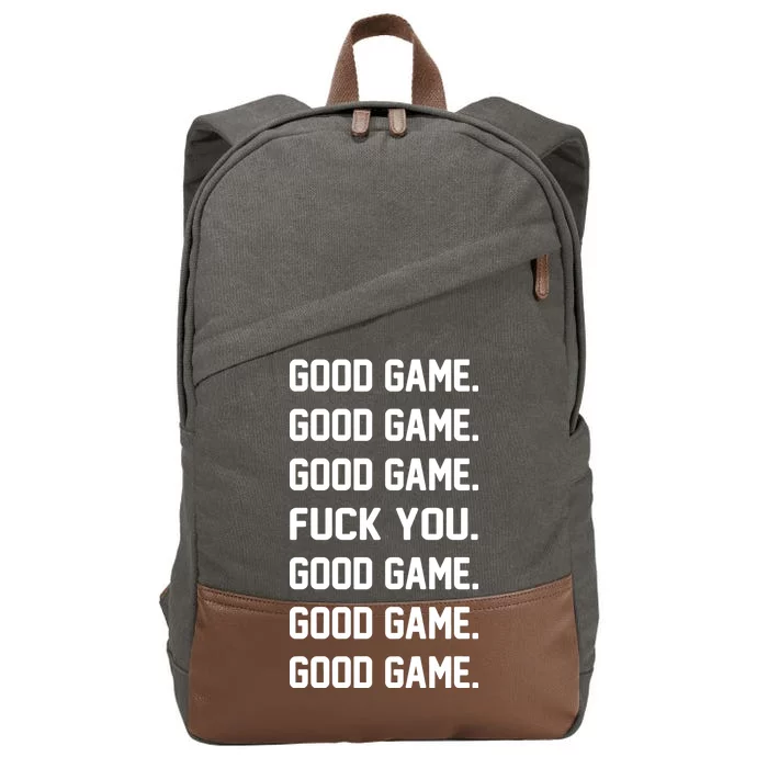 Good Game F You Cotton Canvas Backpack