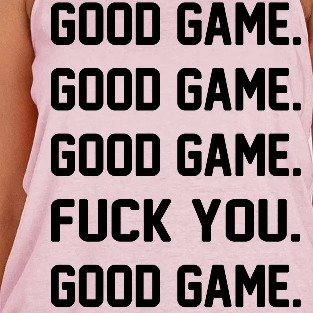 Good Game F You Women's Knotted Racerback Tank