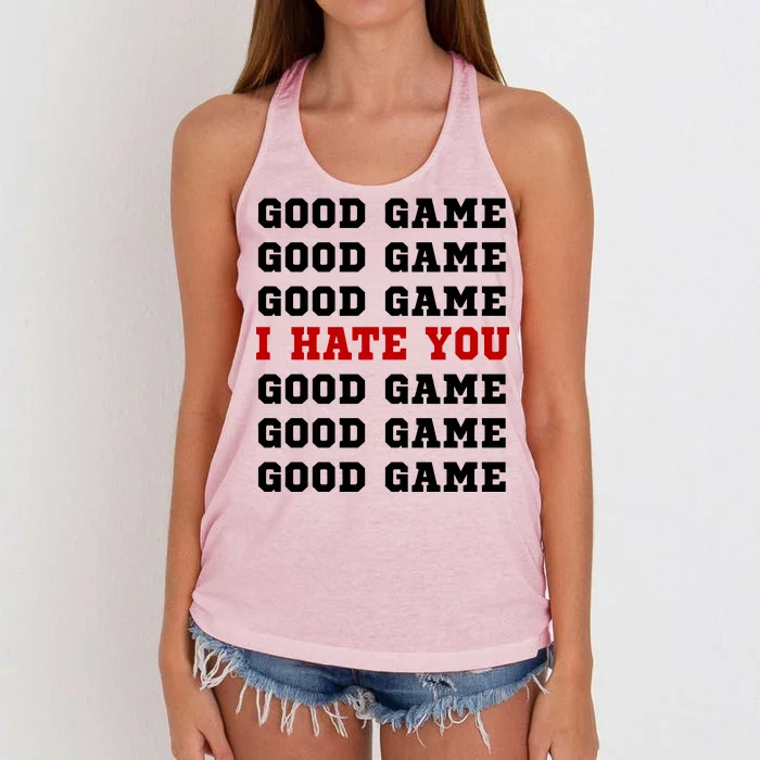 Good Game I Hate You Women's Knotted Racerback Tank