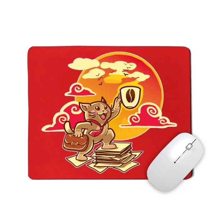 Good Mornign Coffe Cat Mousepad