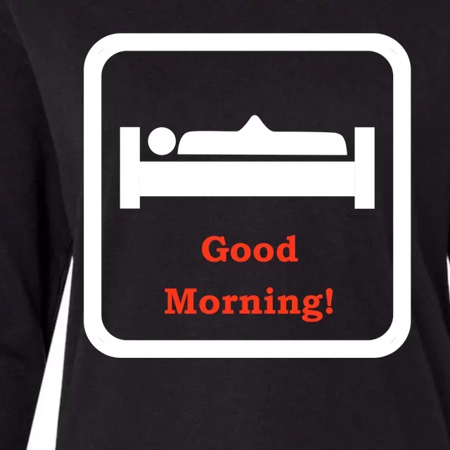 Good Morning Wood Funny Adult Humor Womens Cotton Relaxed Long Sleeve T-Shirt