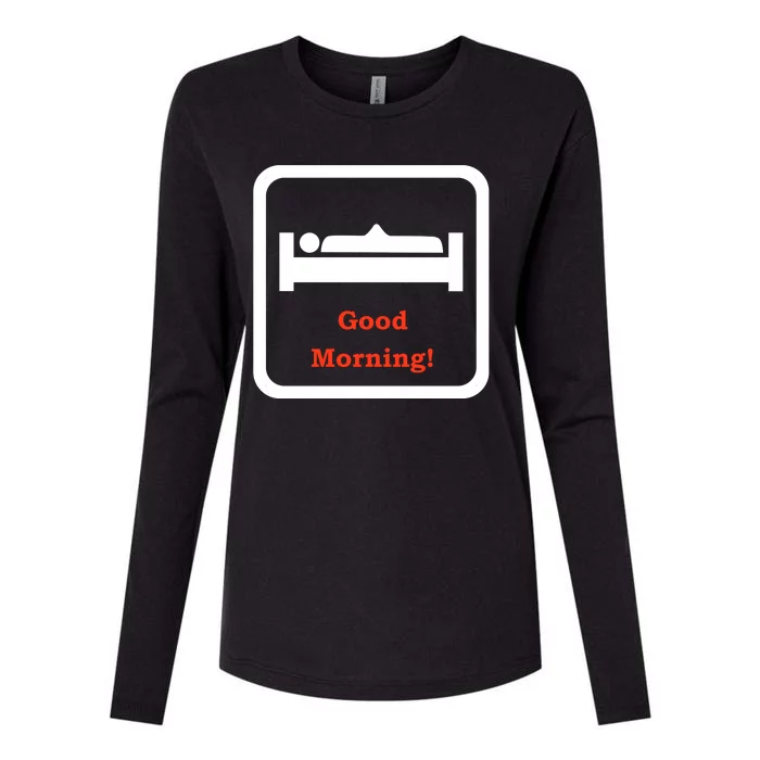 Good Morning Wood Funny Adult Humor Womens Cotton Relaxed Long Sleeve T-Shirt