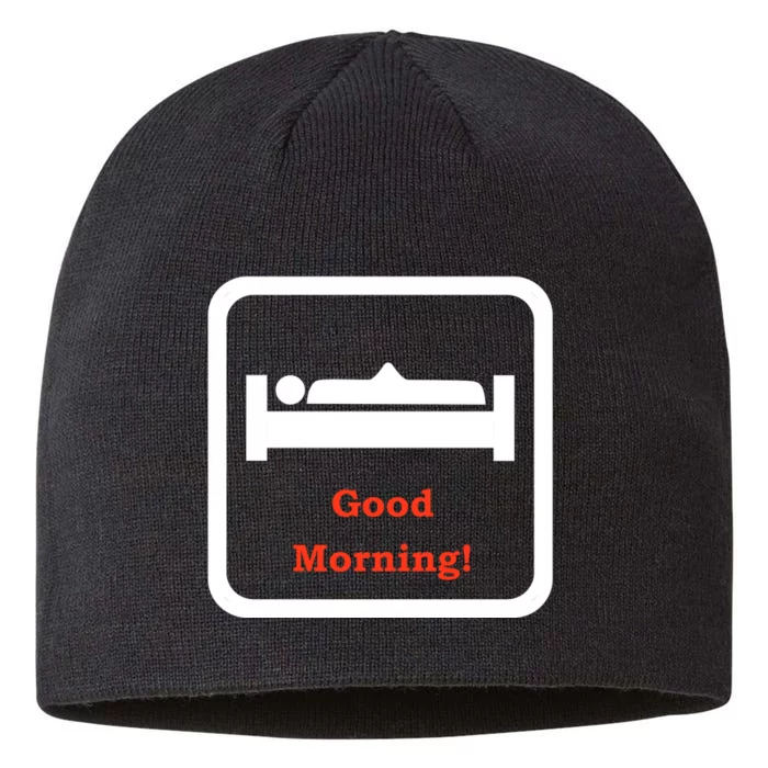 Good Morning Wood Funny Adult Humor 8 1/2in Sustainable Knit Beanie