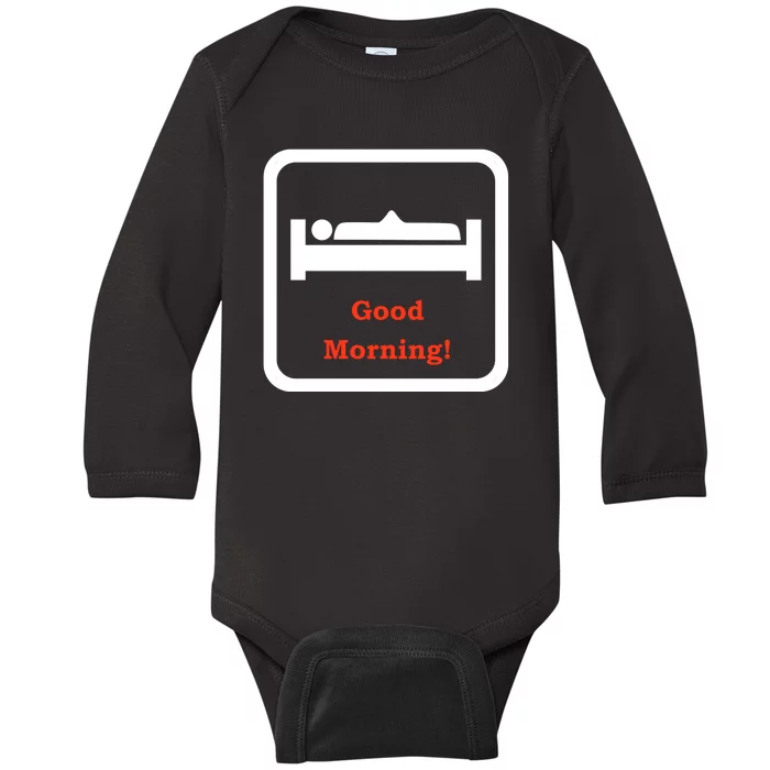 Good Morning Wood Funny Adult Humor Baby Long Sleeve Bodysuit