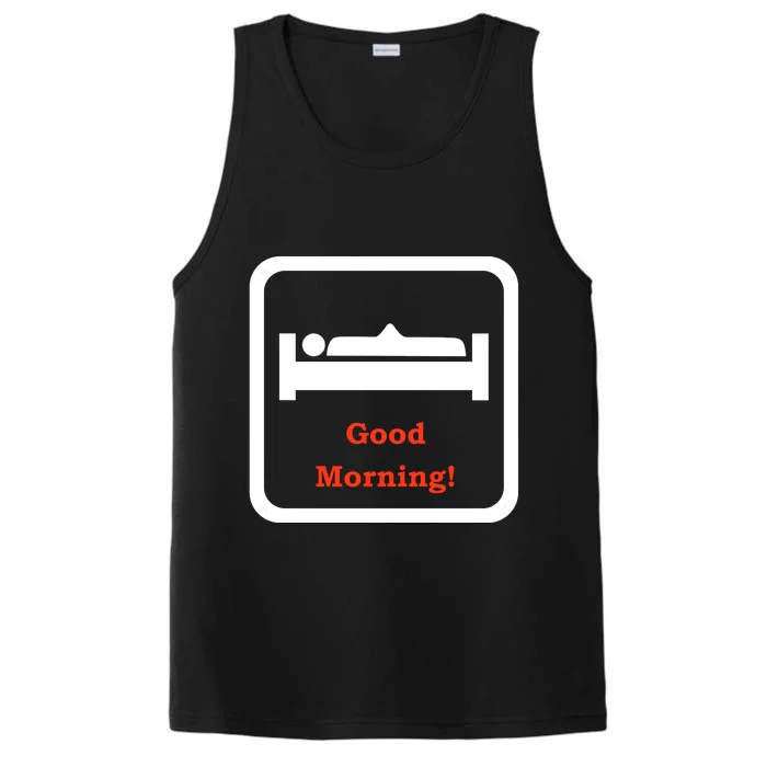 Good Morning Wood Funny Adult Humor Performance Tank