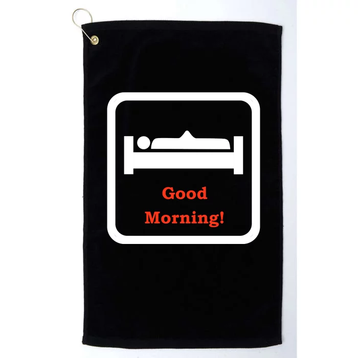 Good Morning Wood Funny Adult Humor Platinum Collection Golf Towel