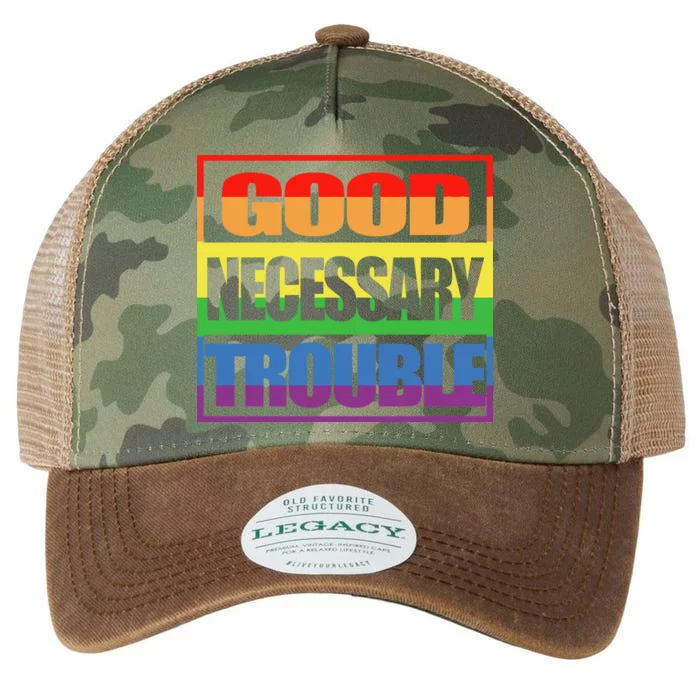 Good Necessary Trouble Rainbow Legacy Tie Dye Trucker Hat