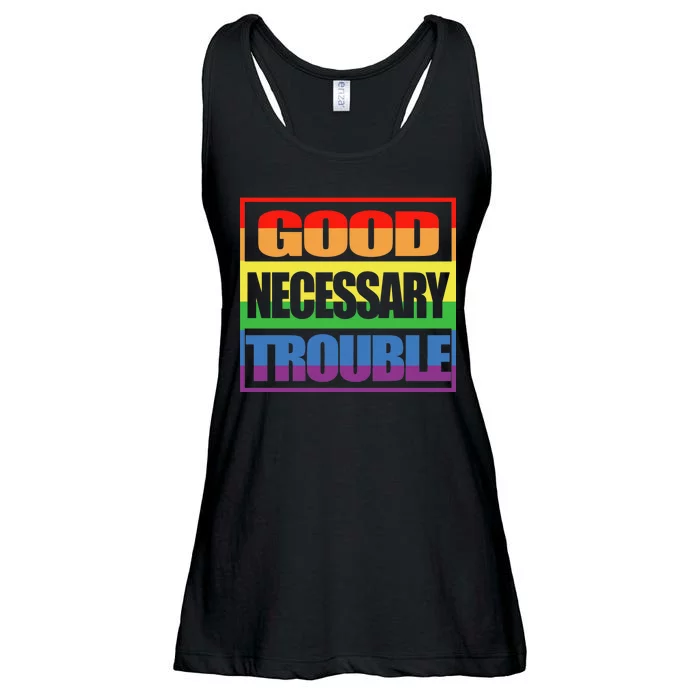 Good Necessary Trouble Rainbow Ladies Essential Flowy Tank