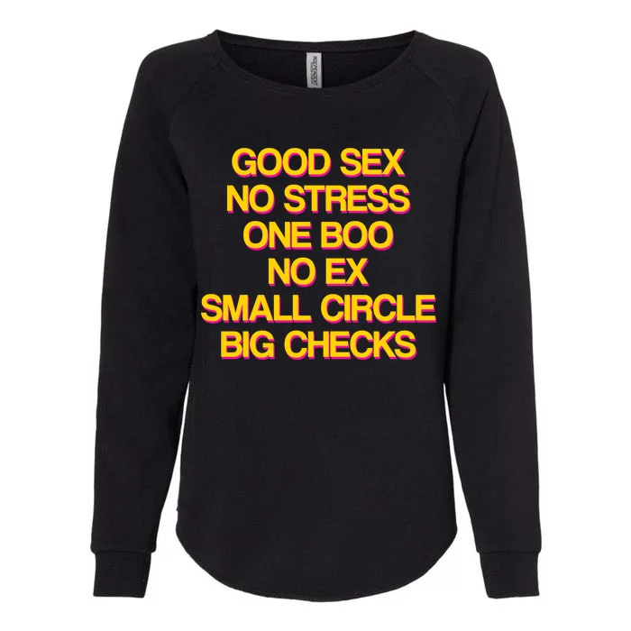 Good Sex No Stress Big Checks Womens California Wash Sweatshirt