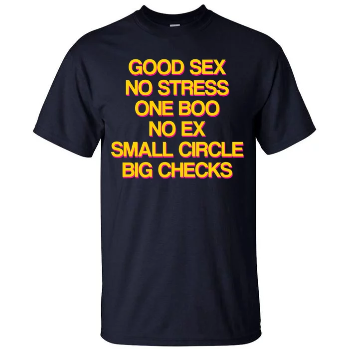 Good Sex No Stress Big Checks Tall T-Shirt