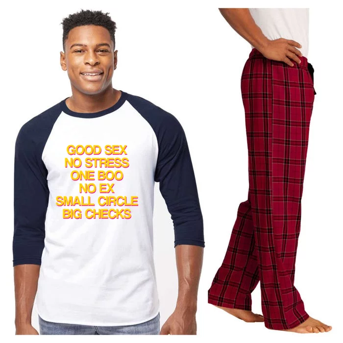 Good Sex No Stress Big Checks Raglan Sleeve Pajama Set