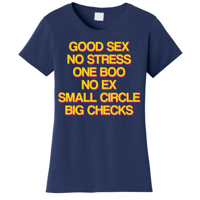 Good Sex No Stress Big Checks Women's T-Shirt