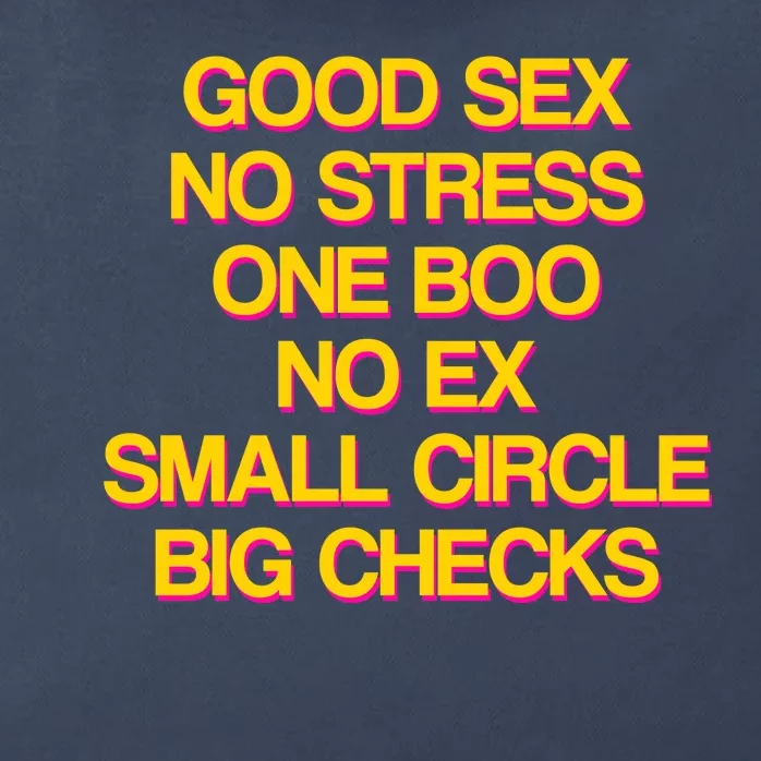 Good Sex No Stress Big Checks Zip Tote Bag