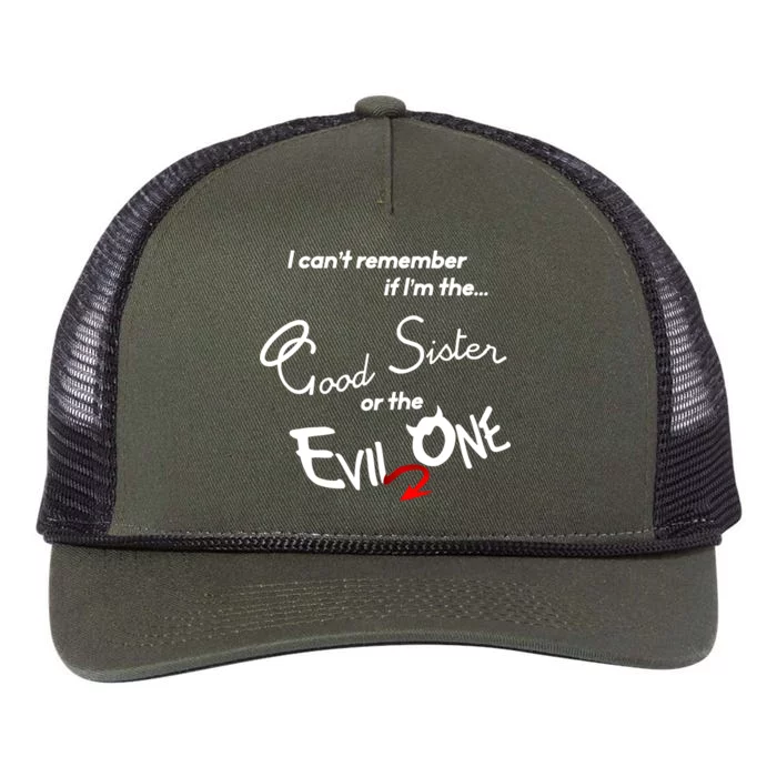 Good Sister Or The Evil Sister Retro Rope Trucker Hat Cap