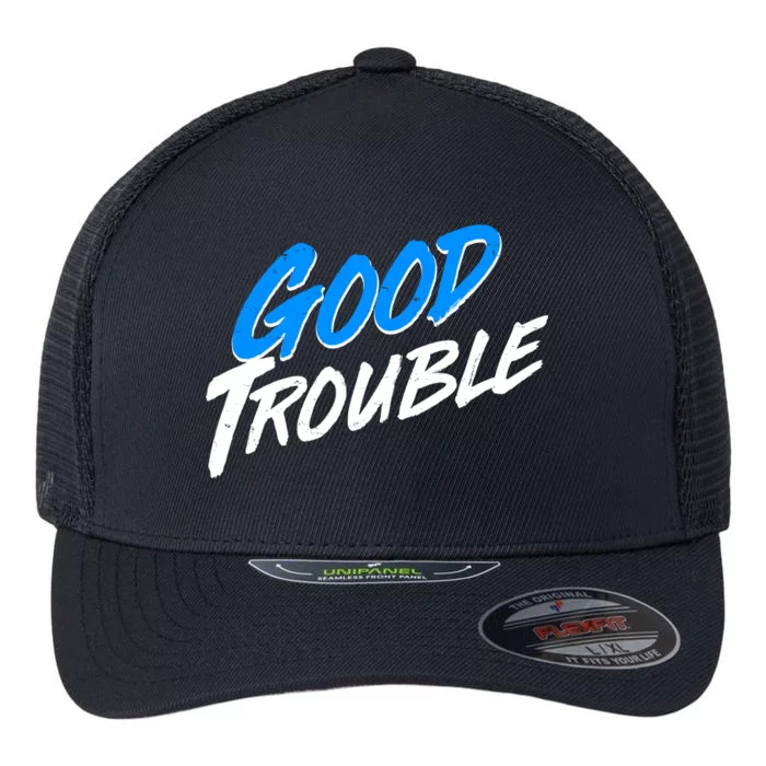 Good Trouble John Lewis Tribute Brush Stroke Flexfit Unipanel Trucker Cap