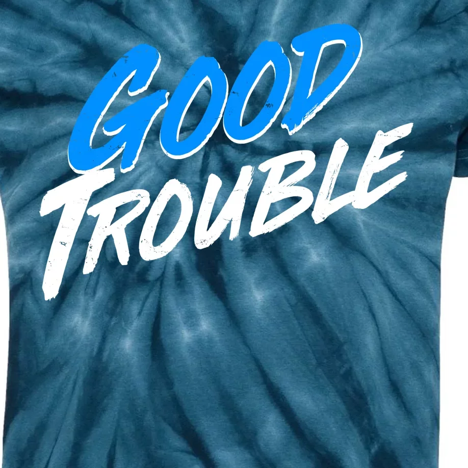 Good Trouble John Lewis Tribute Brush Stroke Kids Tie-Dye T-Shirt