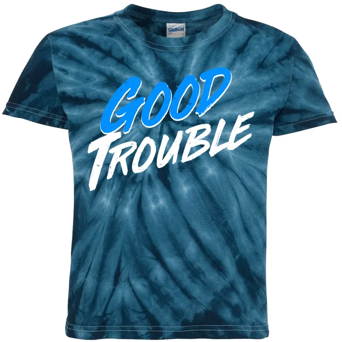 Good Trouble John Lewis Tribute Brush Stroke Kids Tie-Dye T-Shirt