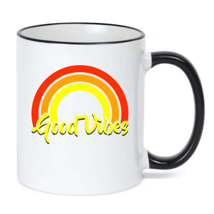 Good Vibes 80s Rainbow Black Color Changing Mug