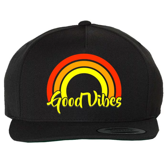 Good Vibes 80s Rainbow Wool Snapback Cap