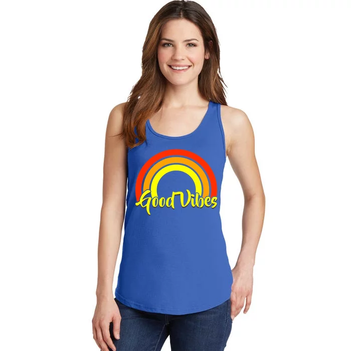 Good Vibes 80s Rainbow Ladies Essential Tank